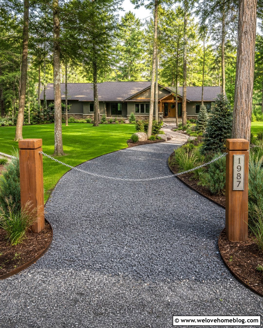 Driveway Chain With Address Sign - 20 Chain To Block Driveway Ideas