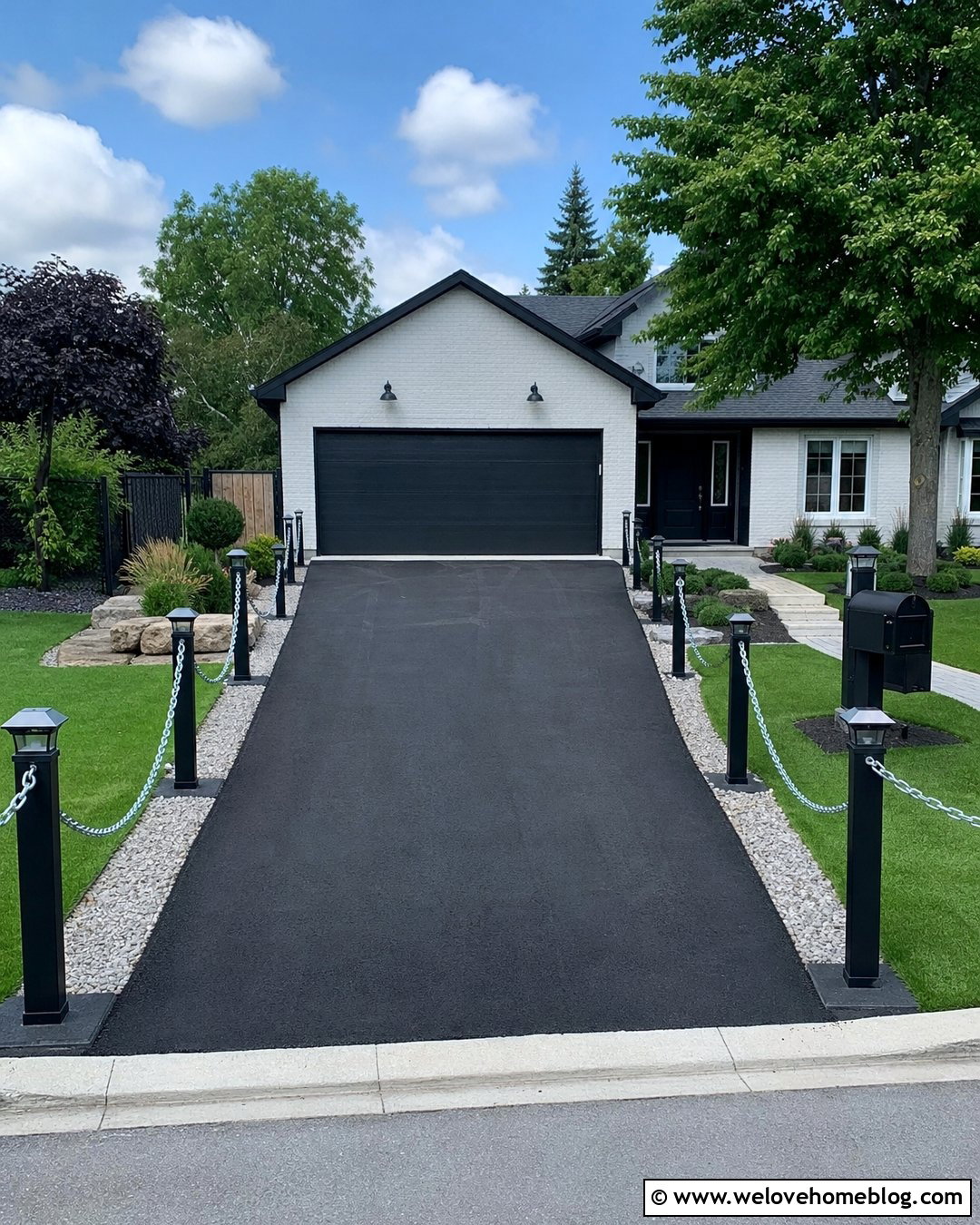Driveway Chain With Solar Post Lights - 20 Chain To Block Driveway Ideas
