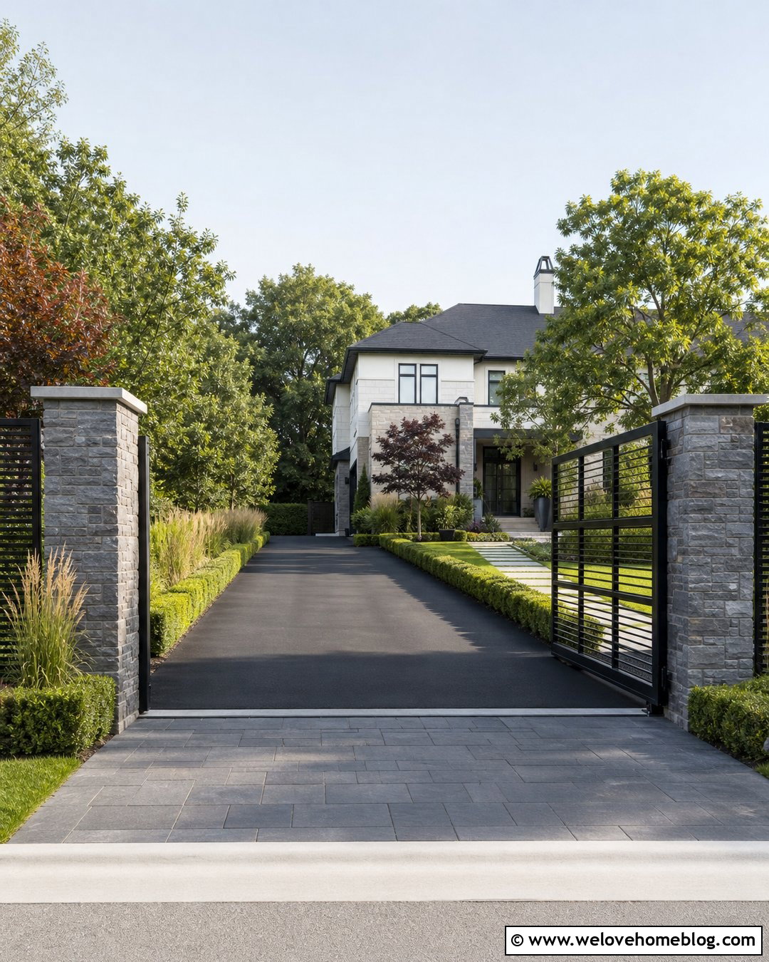 Driveway Columns With Sliding Gate - 20 entry columns driveway ideas