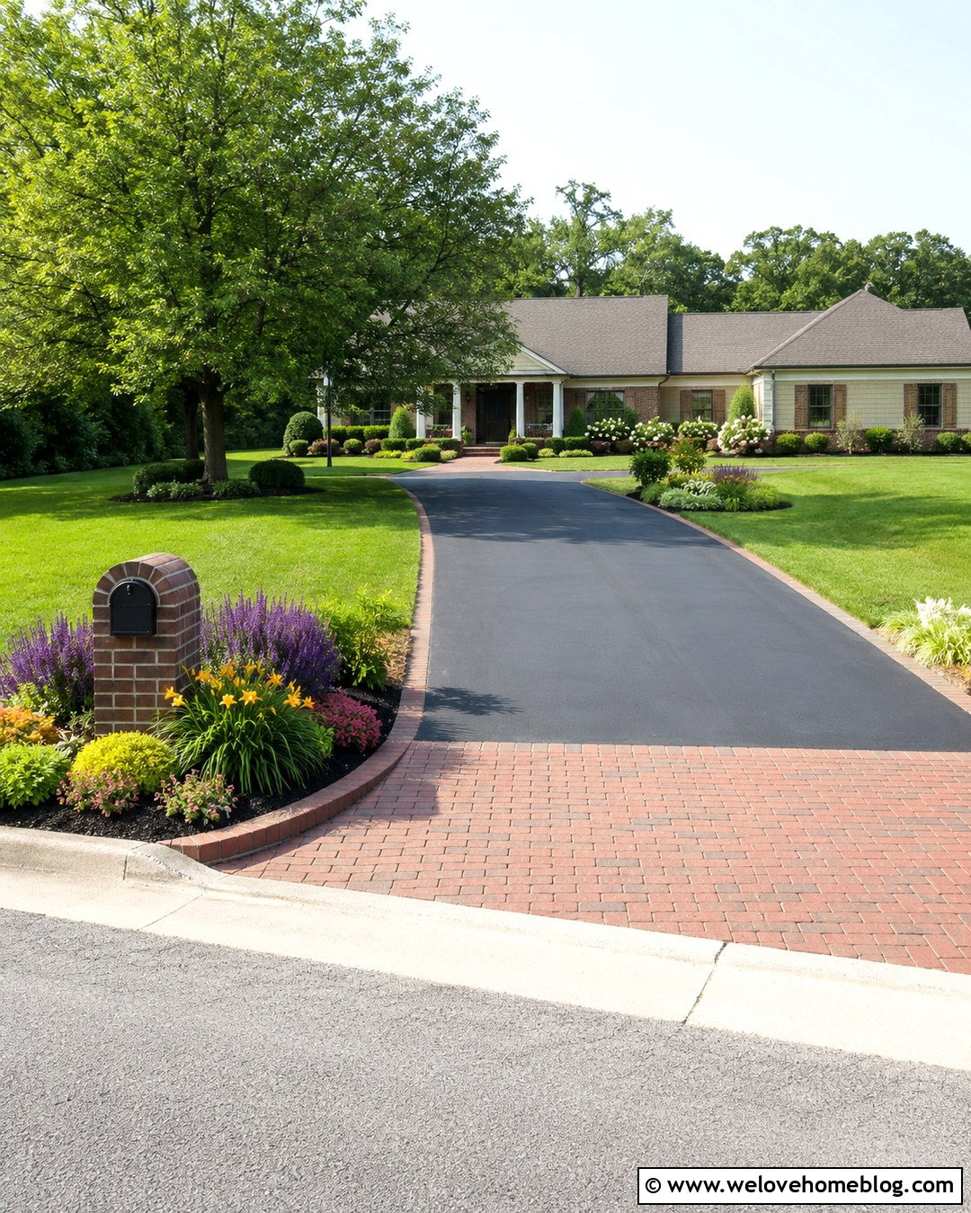 Driveway Corner With a Mailbox Garden - 20 corner driveway landscaping ideas