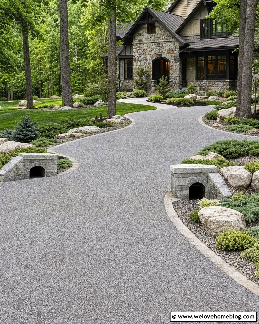 Driveway Culvert With Evergreen Shrubs - 30 driveway culvert landscaping ideas