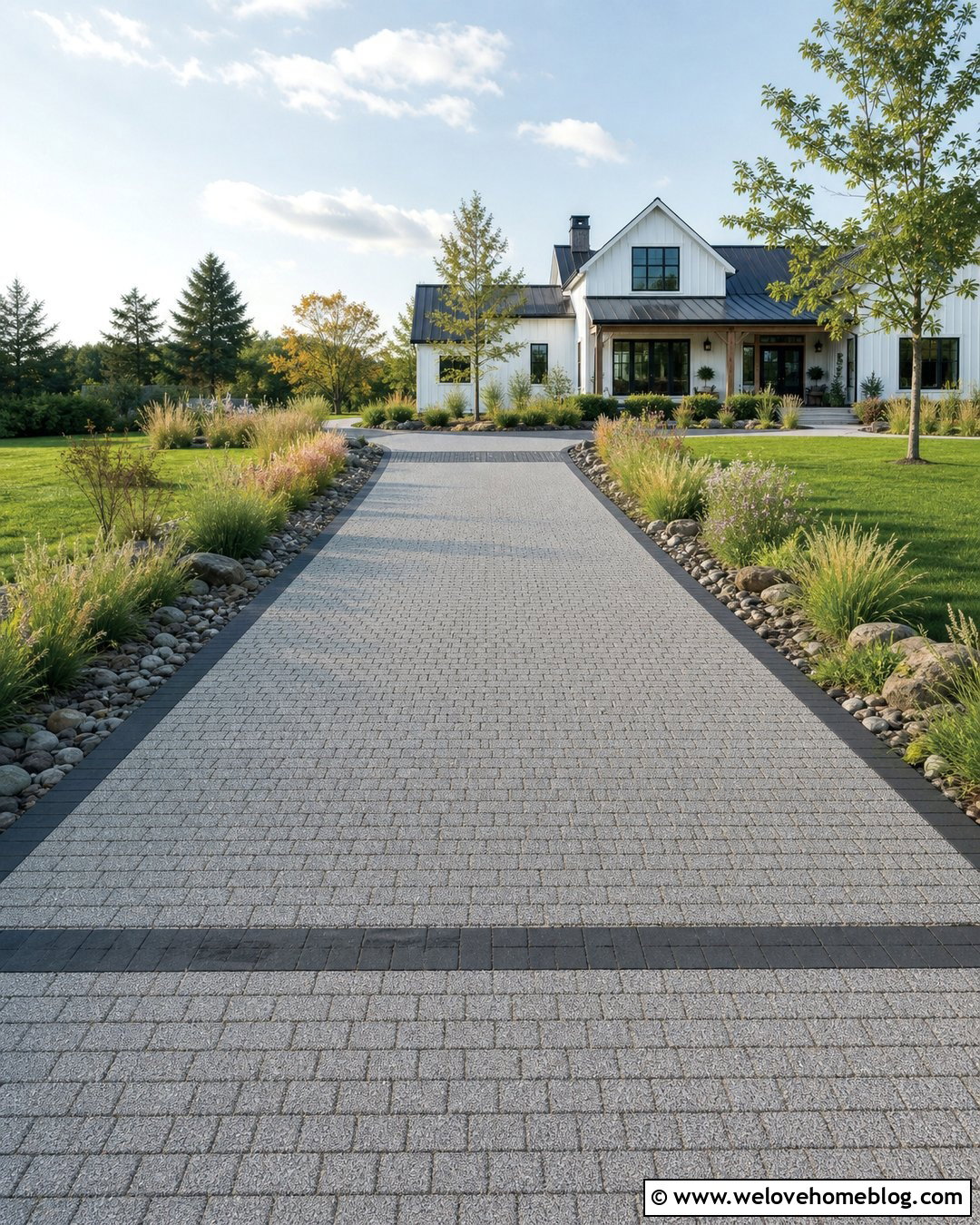 Driveway Curb With Permeable Pavers - 20 Driveway Curbs Ideas