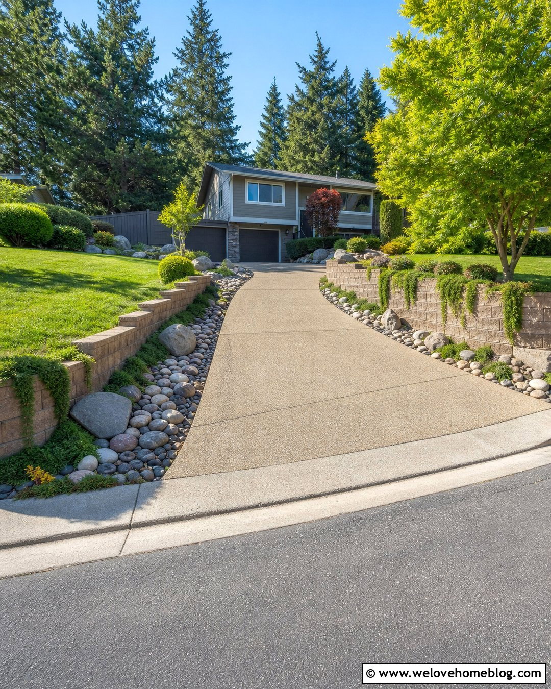 Driveway Ditch With A Retaining Wall - 30 Driveway Ditch Ideas