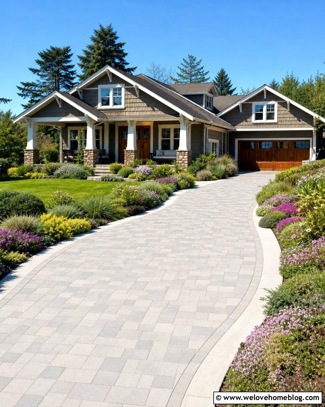 Driveway Edge With Flowering Ground Cover - 20 landscape driveway edge ideas