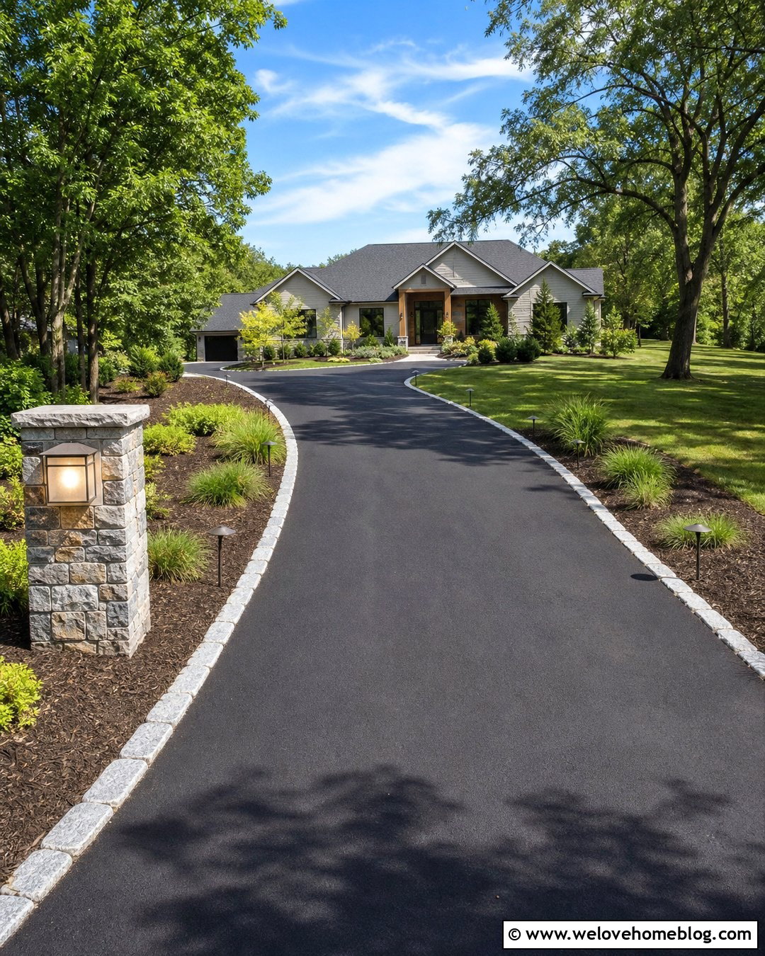 Driveway Edge With Low Voltage Lighting - 20 landscape driveway edge ideas