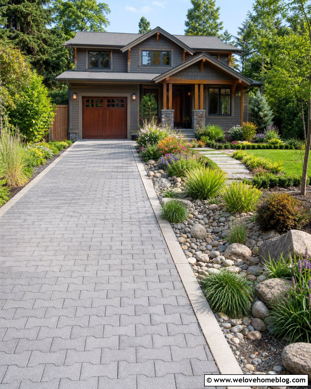 Driveway Edge With Rain Garden - 20 landscape driveway edge ideas