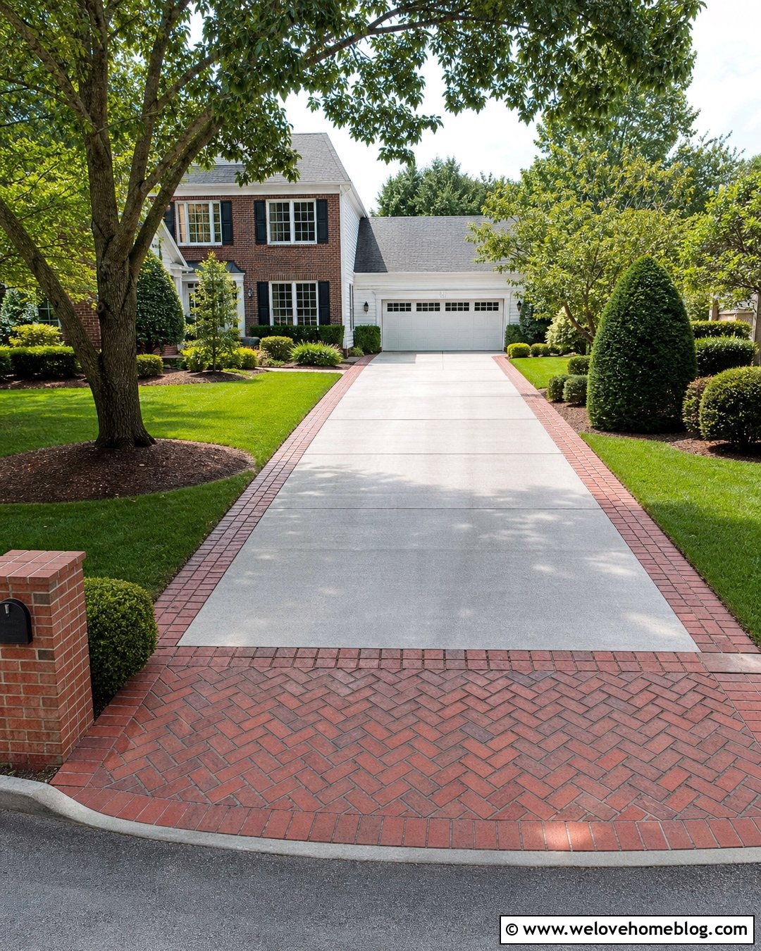 Driveway Edging Blocks With A Paver Apron - 20 Driveway Edging Blocks Ideas
