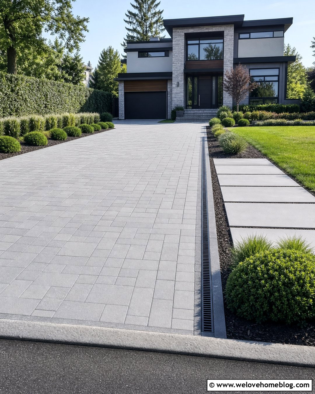 Driveway Edging With A Drainage Channel - 35 driveway edging ideas