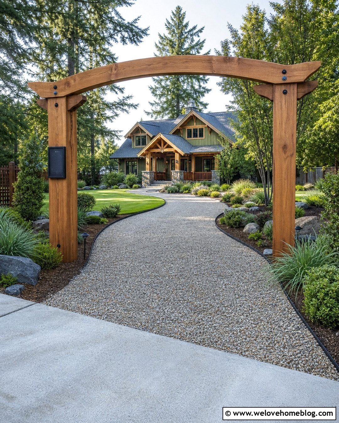 Driveway Entrance Archway With Address Sign - 20 driveway entrance archway ideas