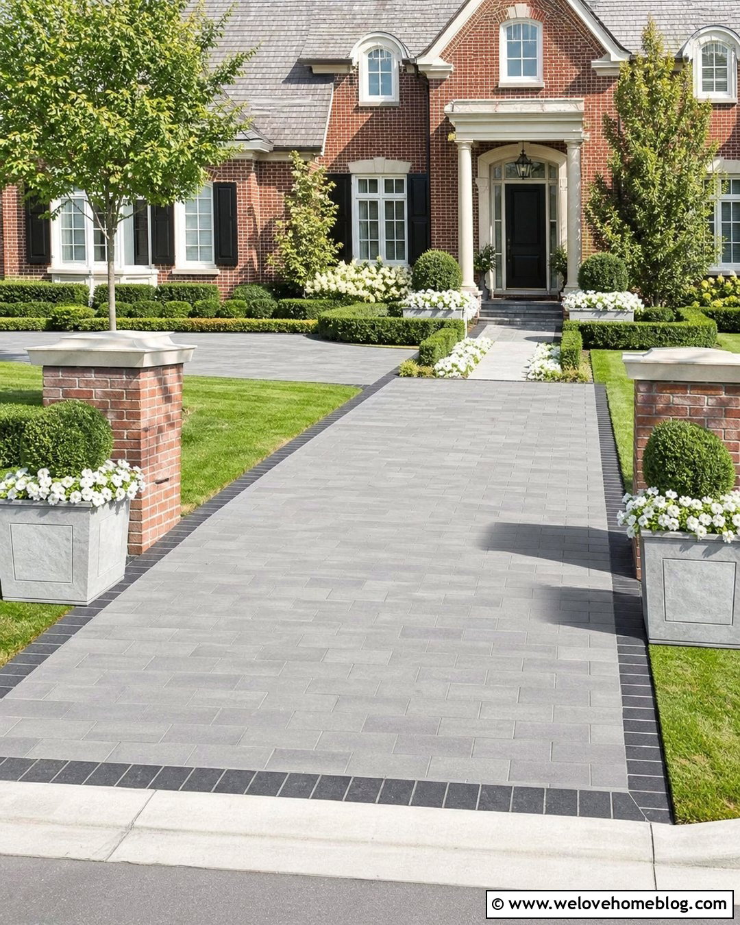 Driveway Entrance Planters With Boxwood - 30 driveway planter ideas