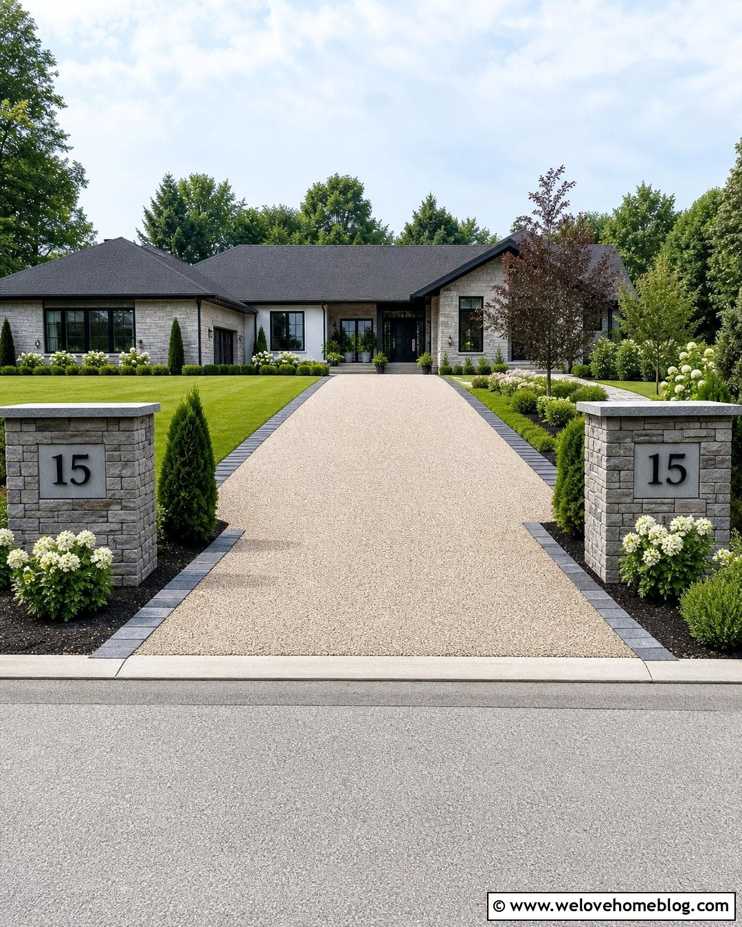 Driveway Entrance Posts With Address Numbers - 20 Driveway Entrance Post Ideas