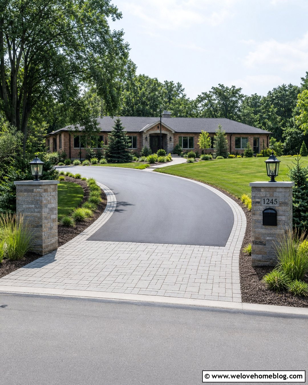 Driveway Entrance Posts With Mailbox - 20 Driveway Entrance Post Ideas