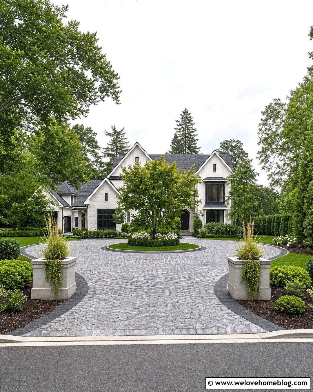 Driveway Entrance Posts With Planters - 20 Driveway Entrance Post Ideas
