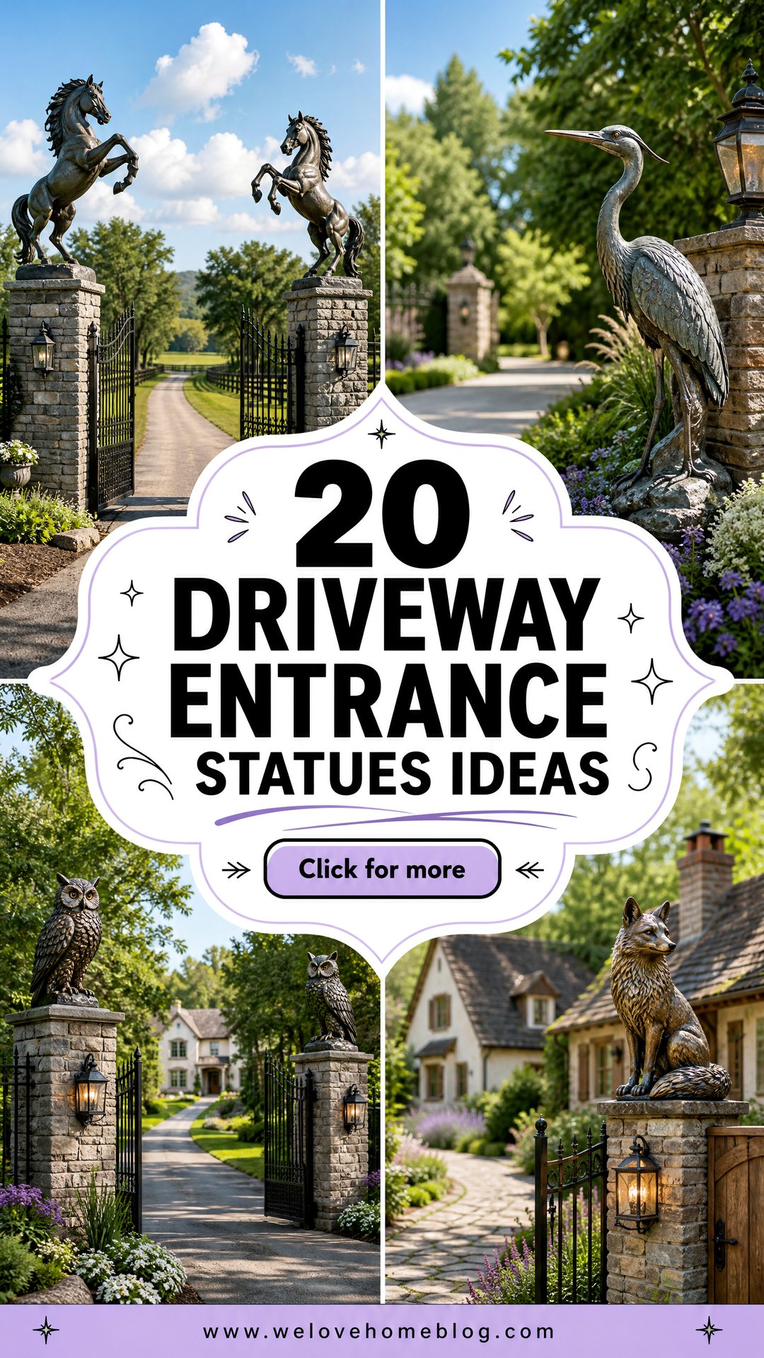 20 Driveway Entrance Statues Ideas Striking Curb Appeal Picks - 20 Driveway Entrance Statues Ideas: Striking Curb Appeal Picks
