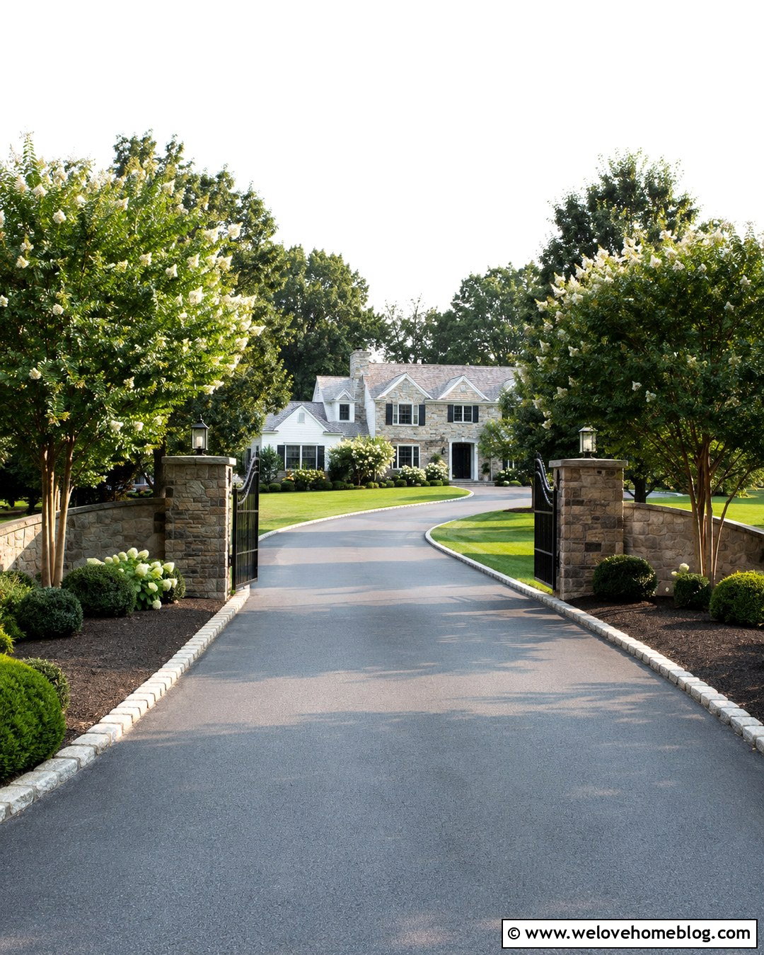 Driveway Entrance Trees With Gate - 20 Driveway Tree Planting Ideas