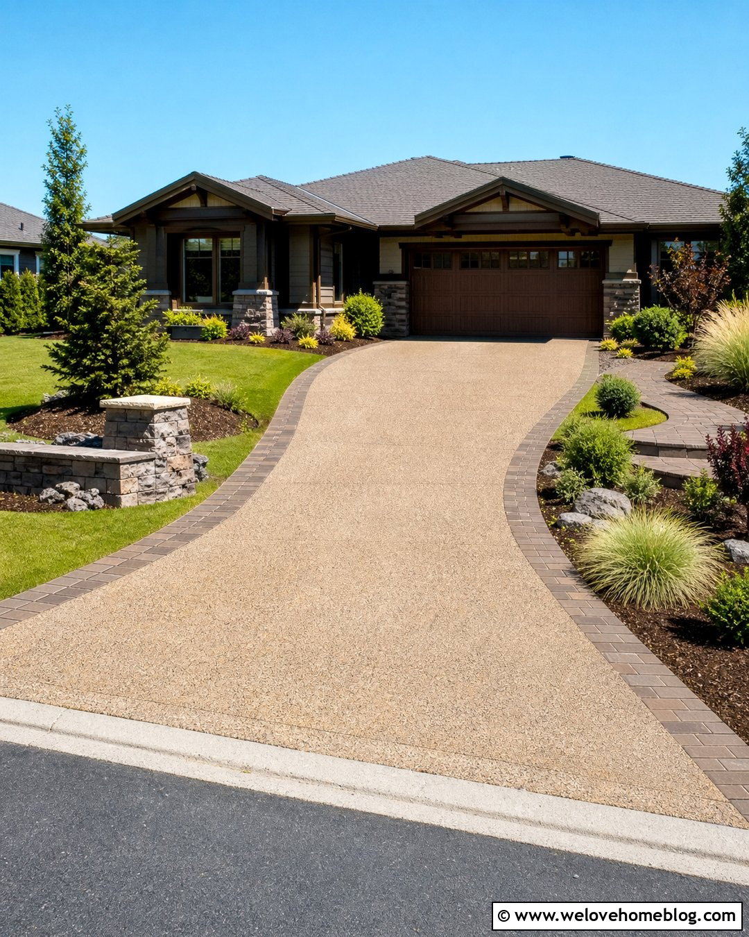 Driveway Entrance With Address Sign - 25 Driveway Curb Appeal Ideas