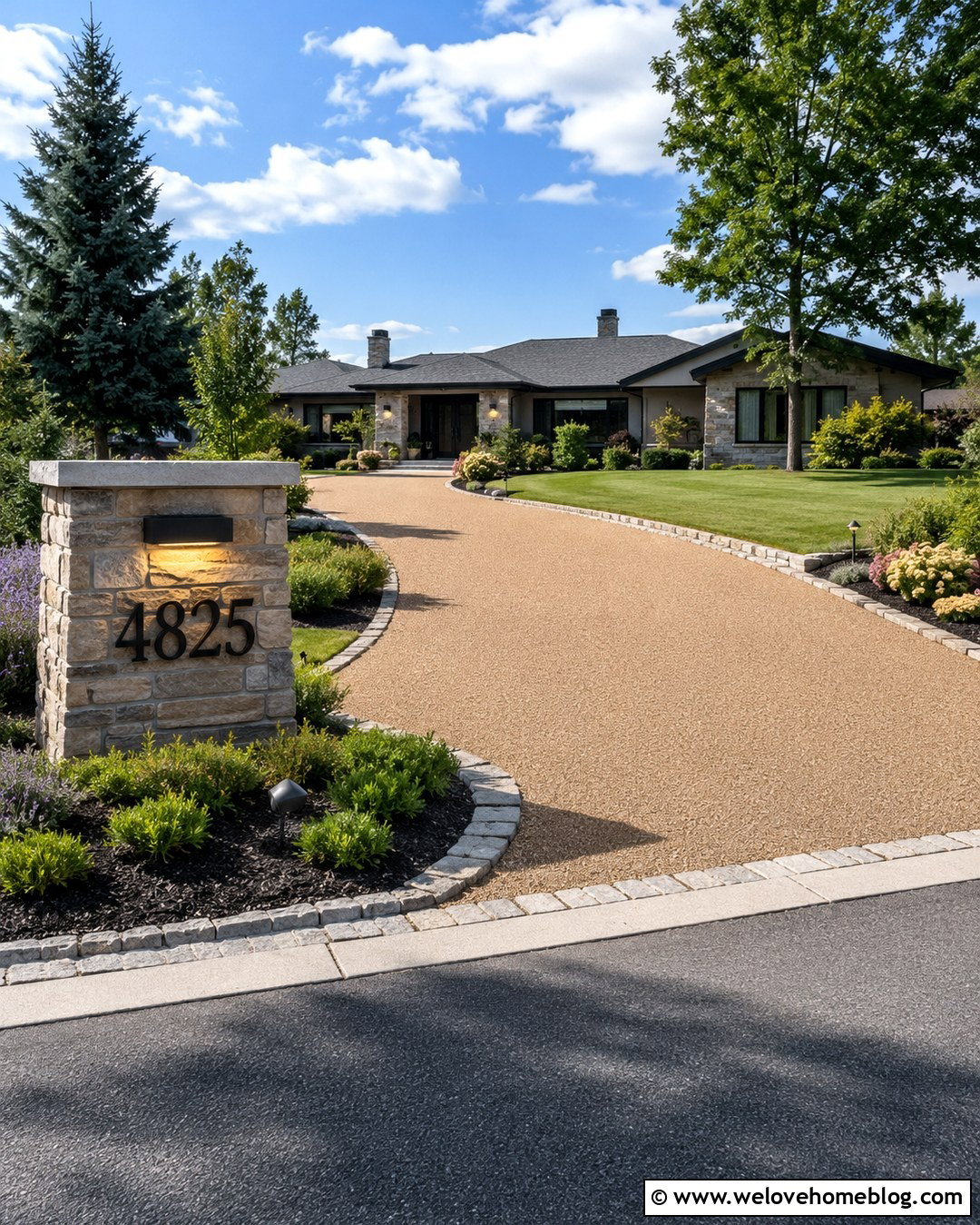 Driveway Entrance With Address Sign - 20 Driveway Entrance Decor Ideas