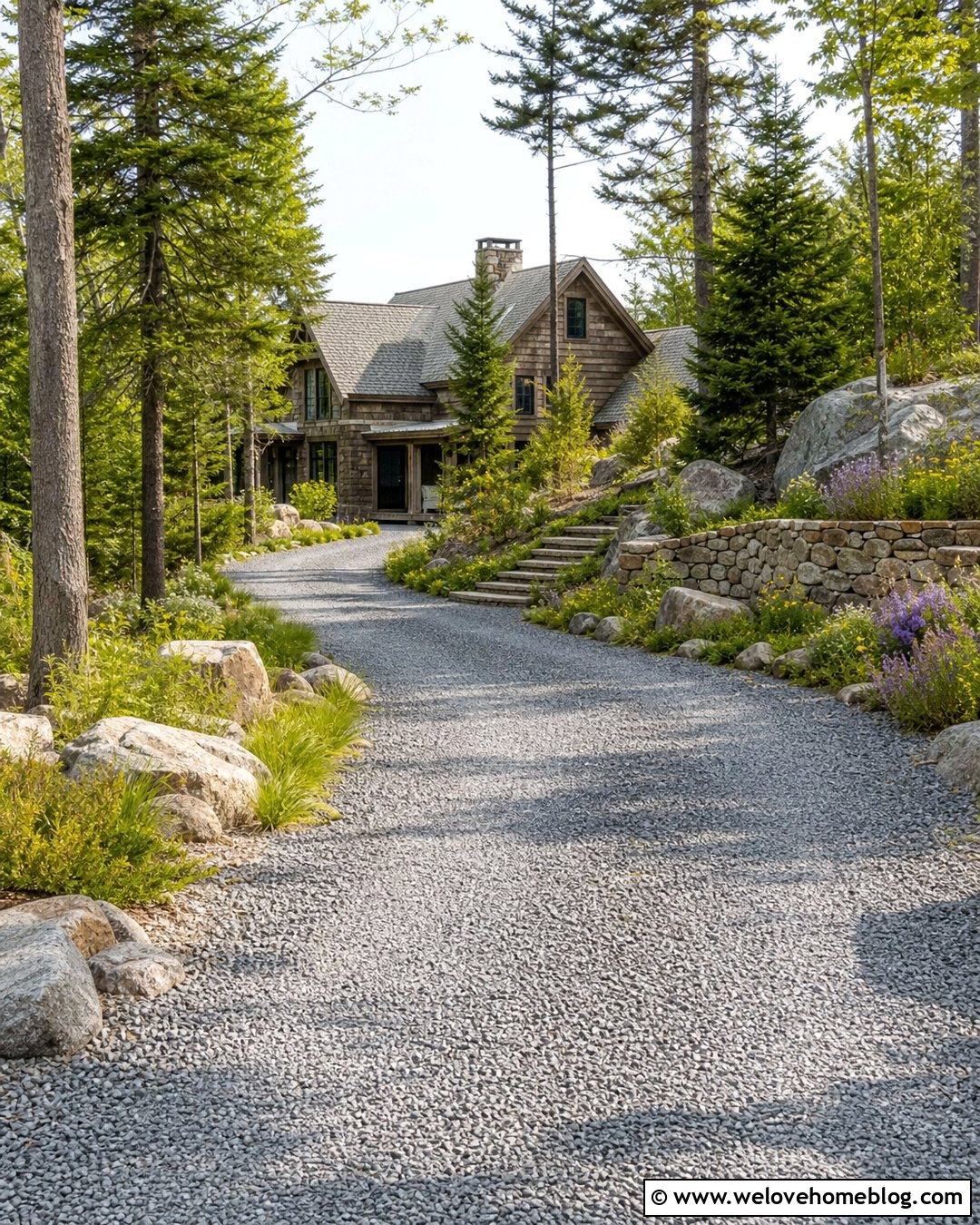 Driveway Entrance With Boulder Landscaping - 50 driveway entrance landscaping ideas