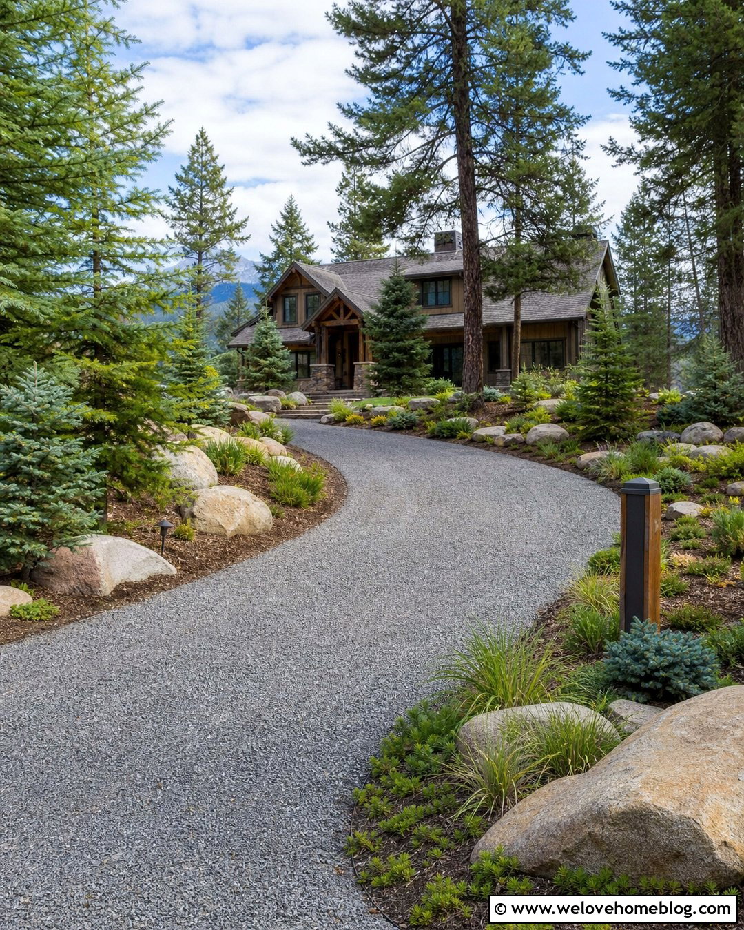 Driveway Entrance With Boulder Landscaping - 40 driveway entrance ideas