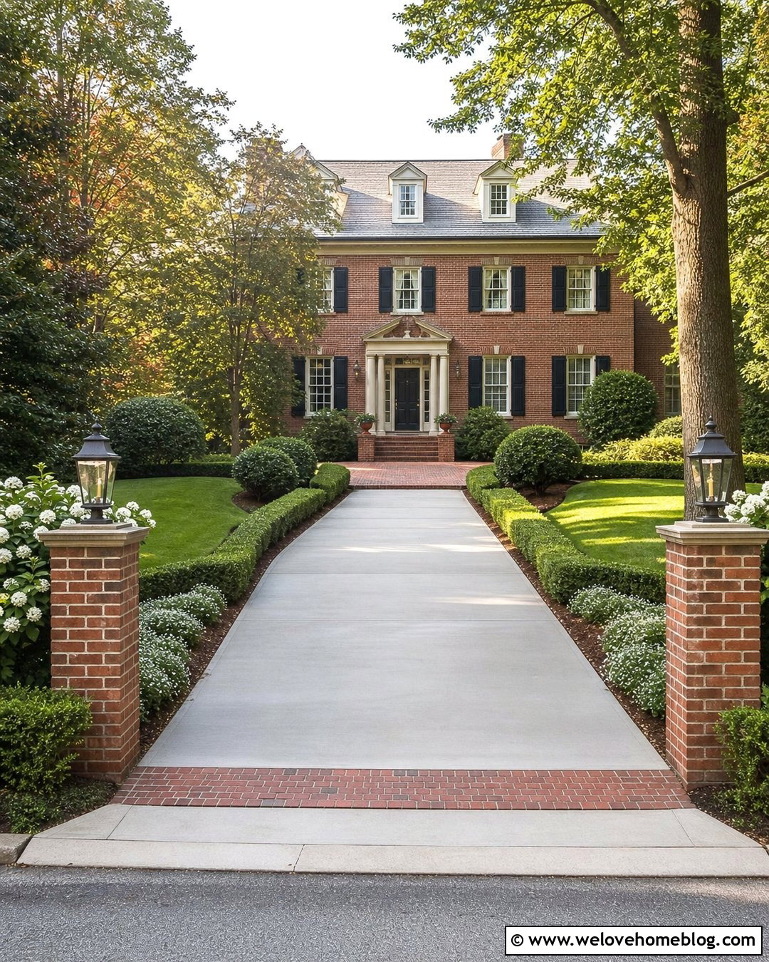 Driveway Entrance With Brick Pillars - 50 driveway entrance landscaping ideas