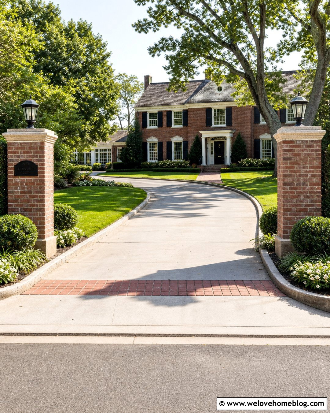 Driveway Entrance With Brick Pillars - 40 driveway entrance ideas