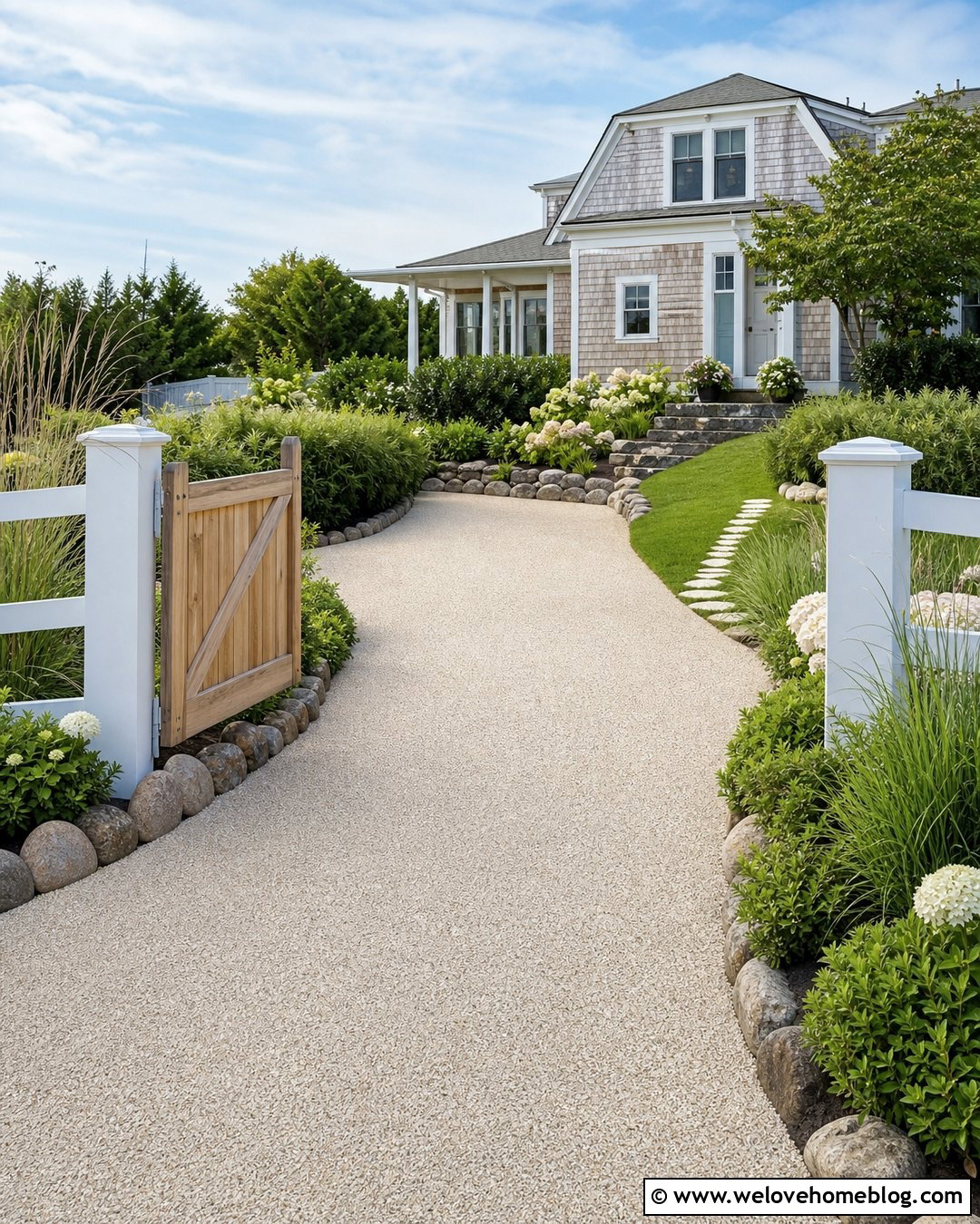 Driveway Entrance With Coastal Landscaping - 50 driveway entrance landscaping ideas