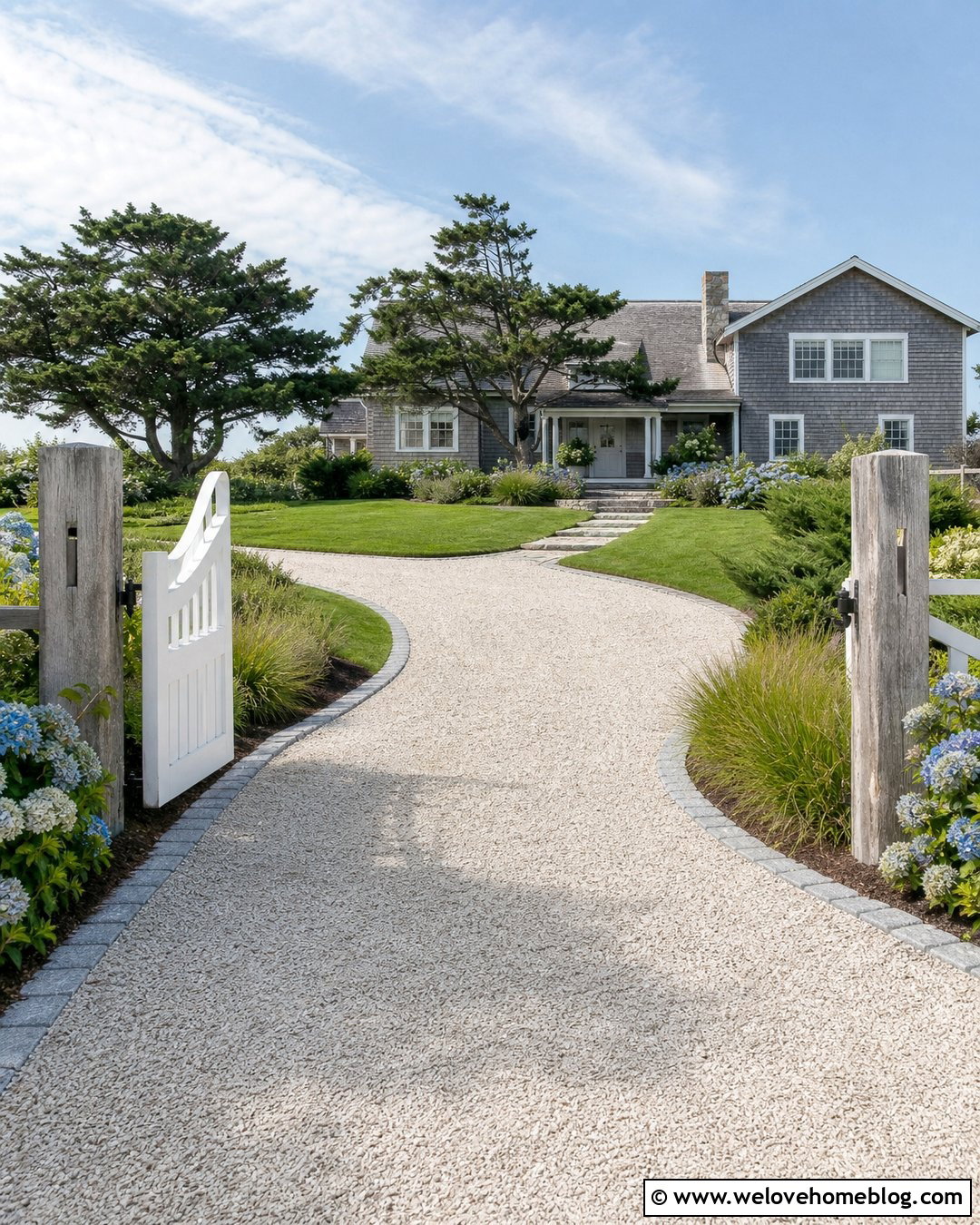 Driveway Entrance With Coastal Landscaping - 40 driveway entrance ideas