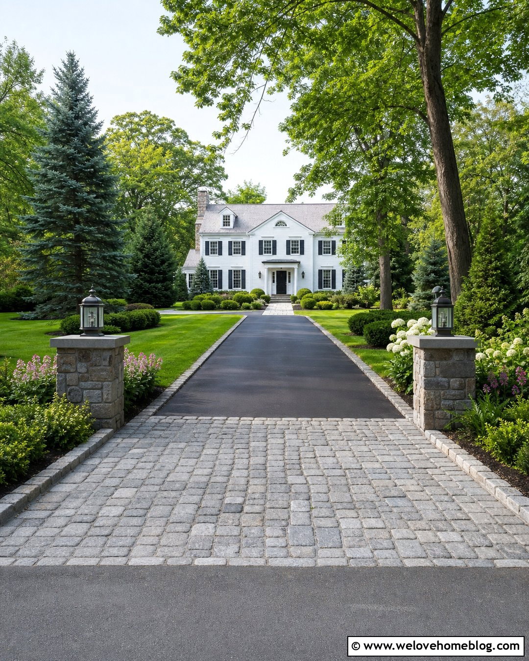 Driveway Entrance With Cobblestone Apron - 40 driveway entrance ideas