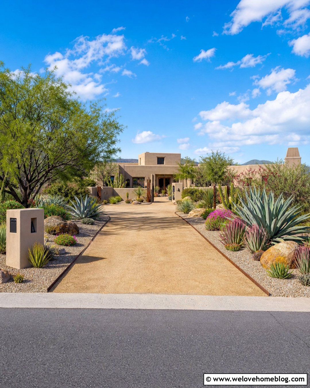 Driveway Entrance With Desert Landscaping - 50 driveway entrance landscaping ideas