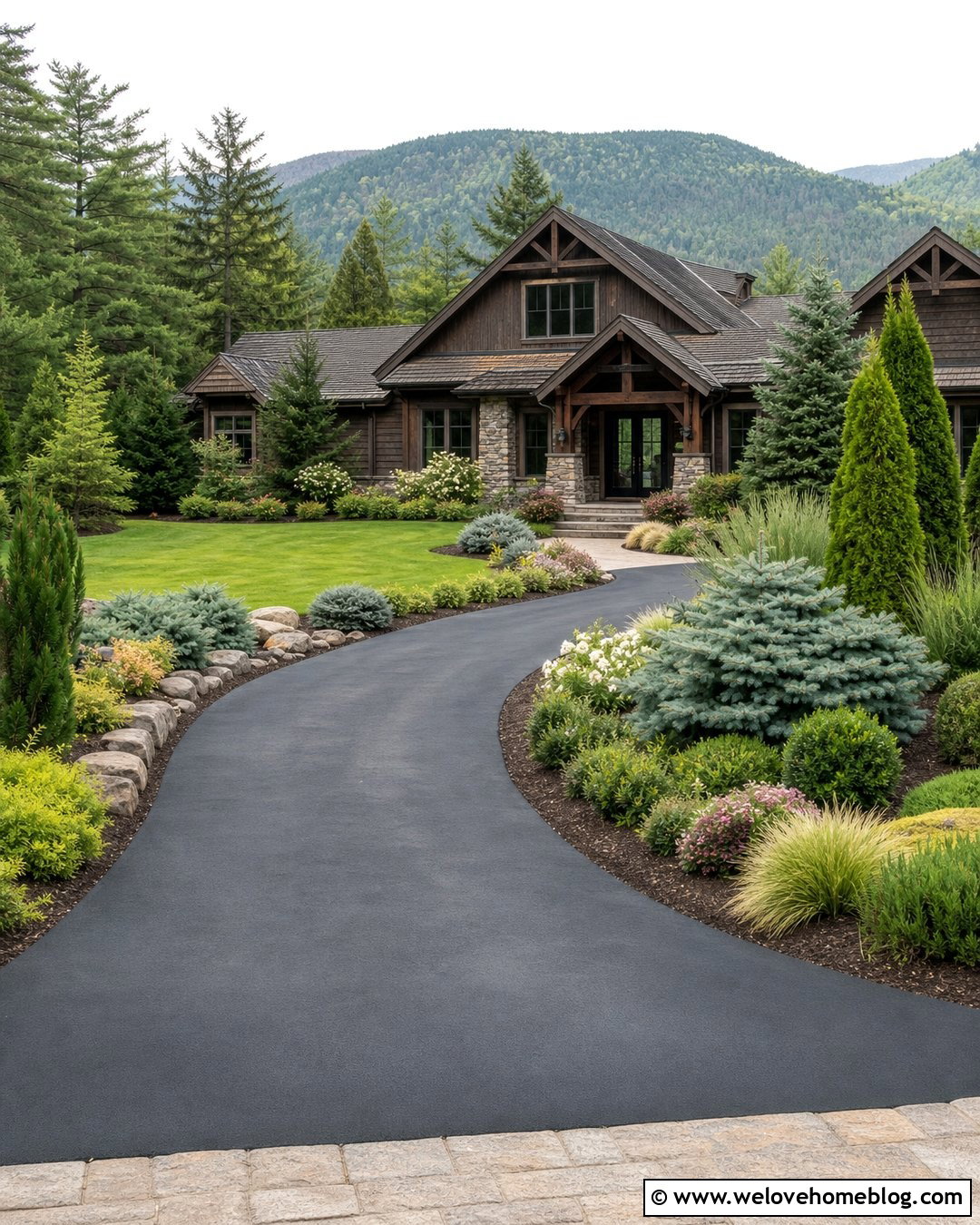 Driveway Entrance With Evergreen Landscaping - 50 driveway entrance landscaping ideas