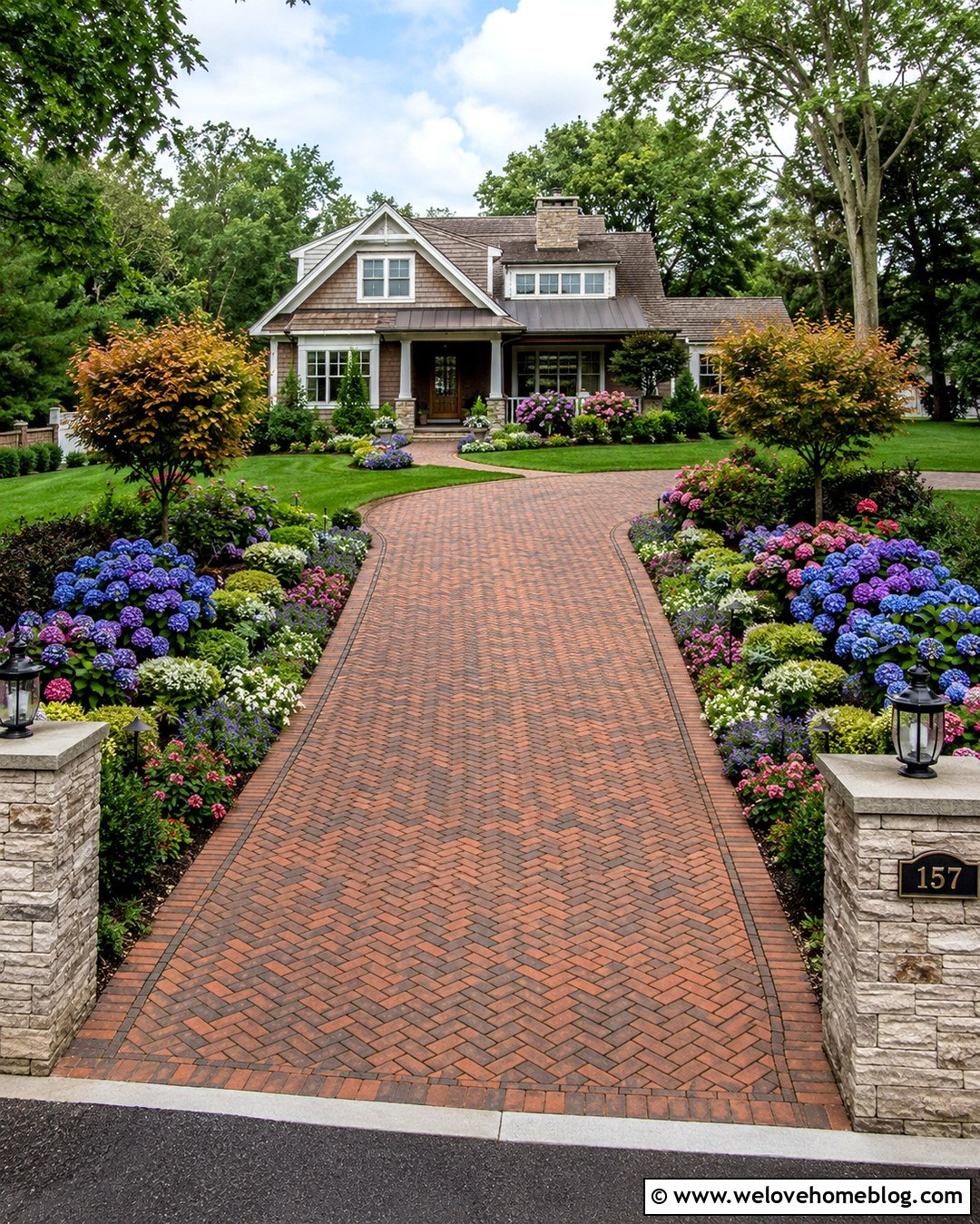 Driveway Entrance With Flower Beds - 20 Driveway Entrance Decor Ideas