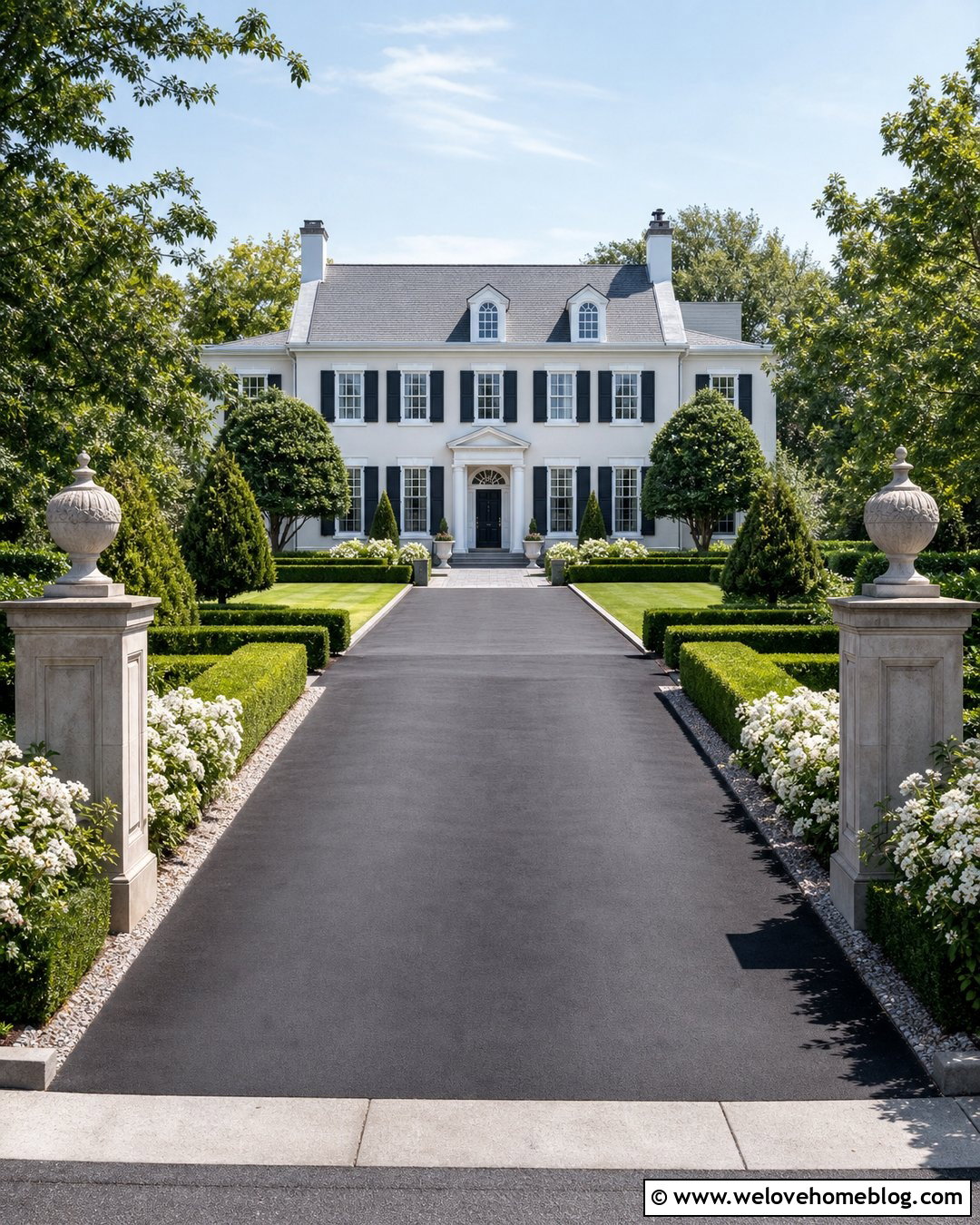 Driveway Entrance With Formal Hedges - 50 driveway entrance landscaping ideas