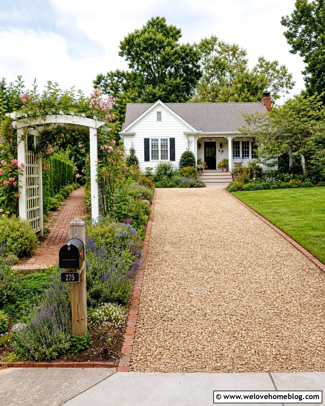 Driveway Entrance With Garden Arbor - 25 Beautiful Driveways Entrance Landscaping Ideas