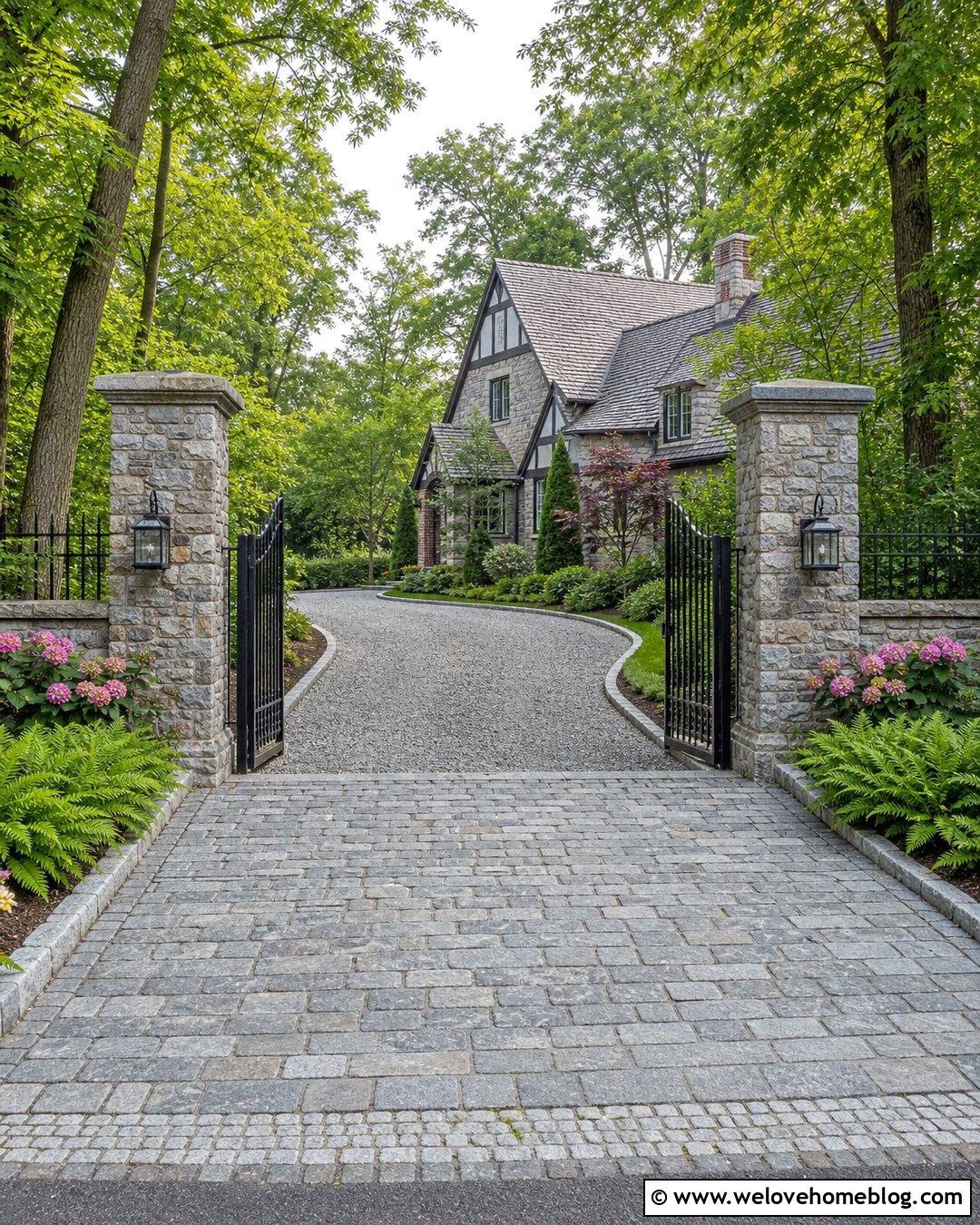 Driveway Entrance With Granite Setts - 25 Luxury Driveway Entrance Ideas