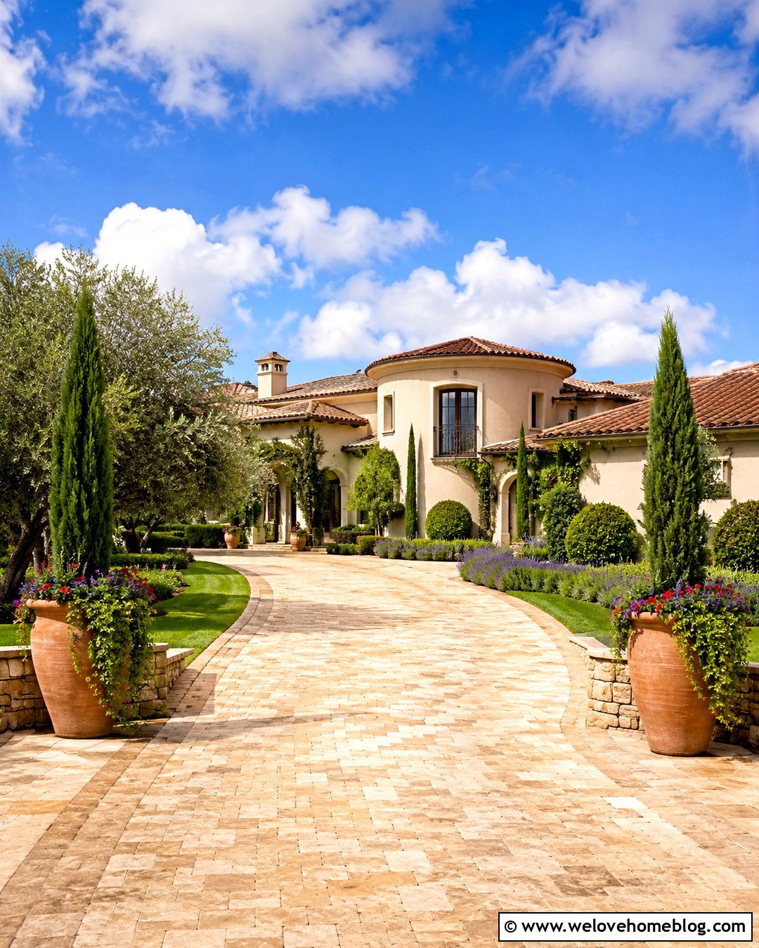 Driveway Entrance With Large Planters - 20 Driveway Entrance Decor Ideas