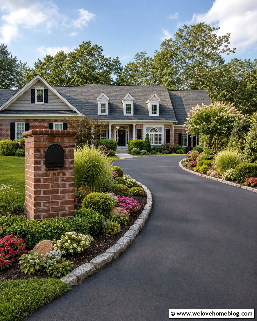 Driveway Entrance With Mailbox Garden - 50 driveway entrance landscaping ideas