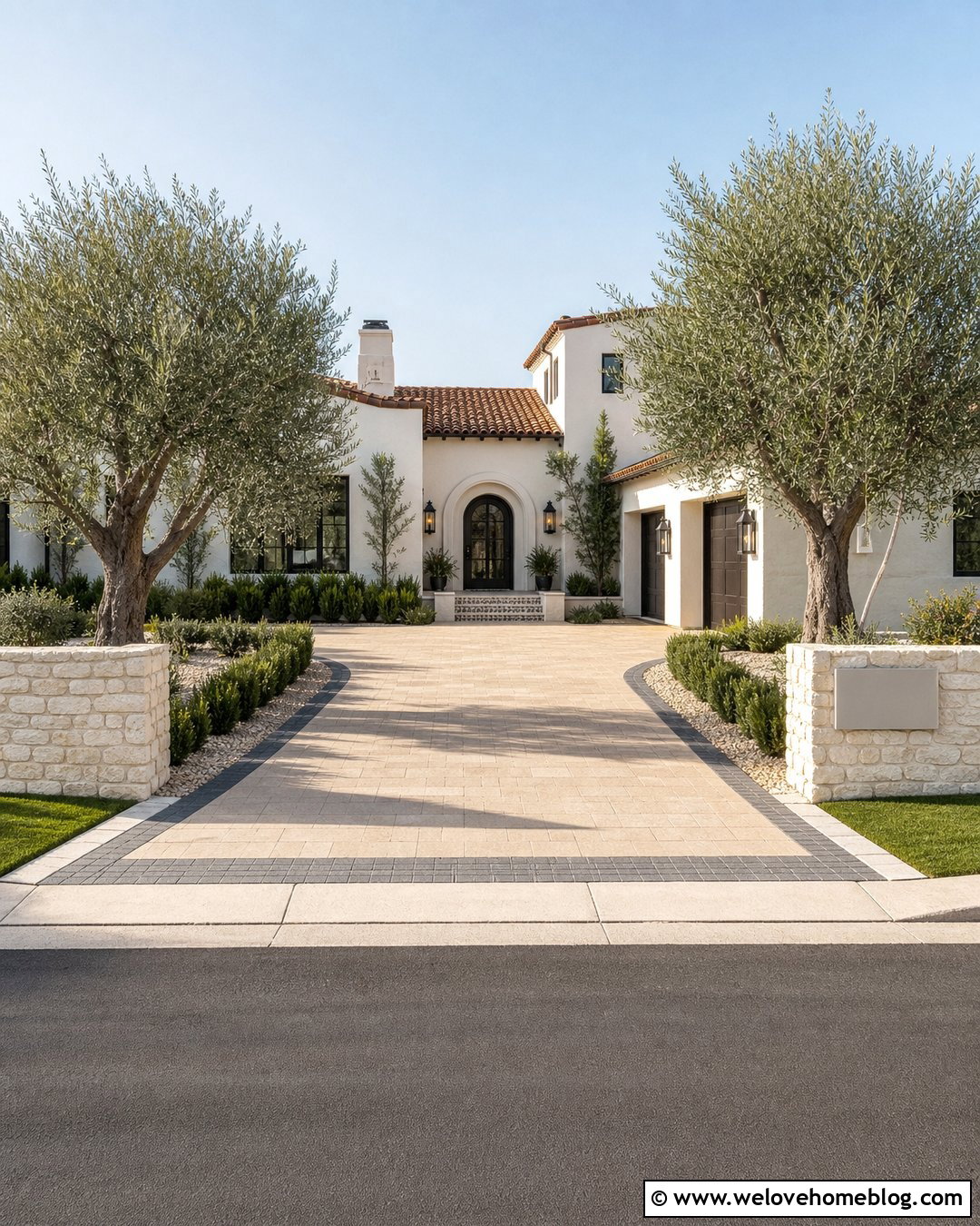 20 Olive Trees Driveway Ideas for Mediterranean Curb Appeal