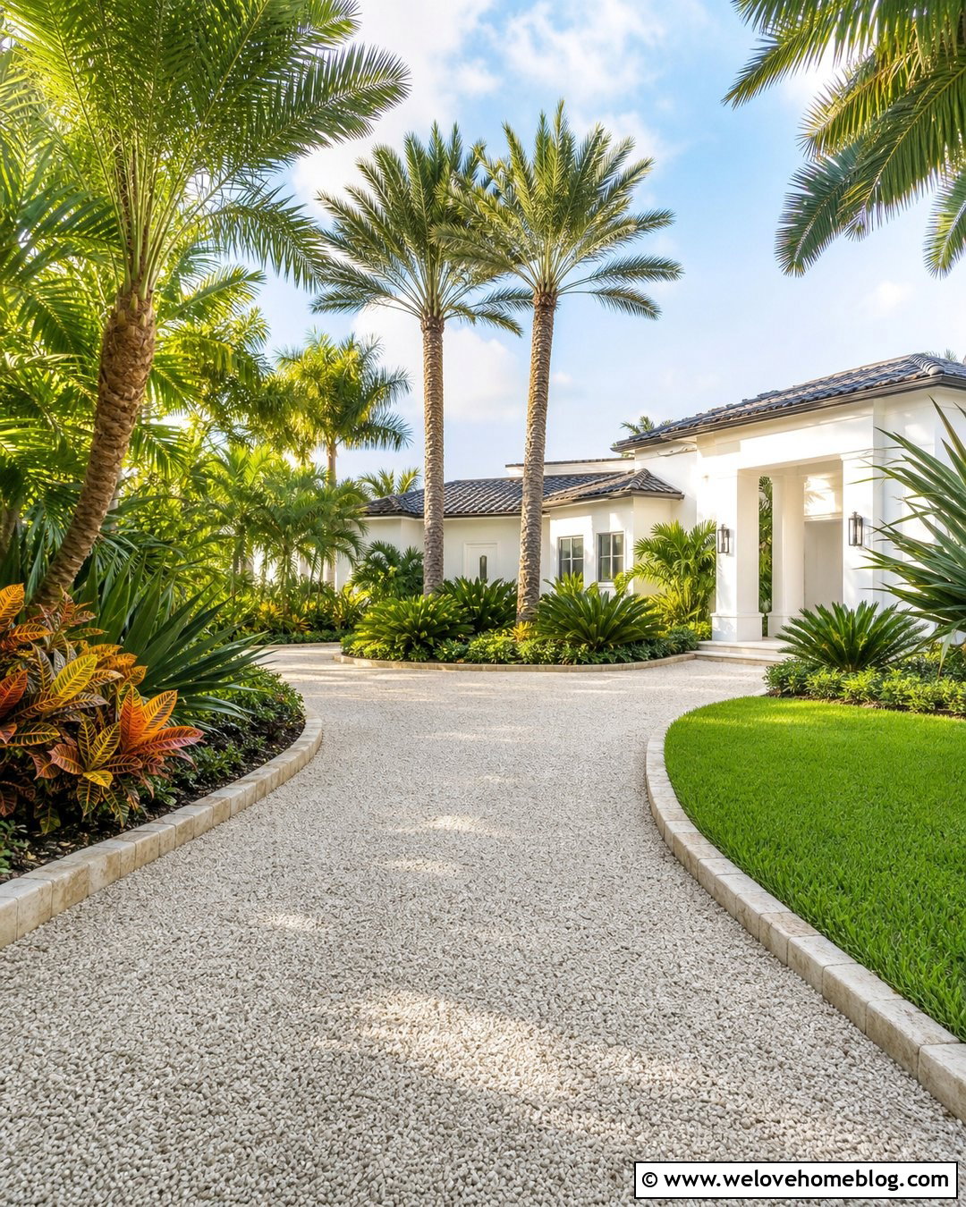 Driveway Entrance With Palm Landscaping - 50 driveway entrance landscaping ideas