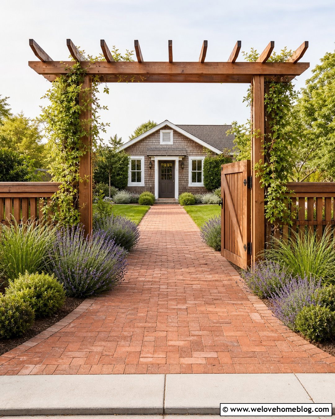 Driveway Entrance With Pergola Gate - 40 driveway entrance ideas