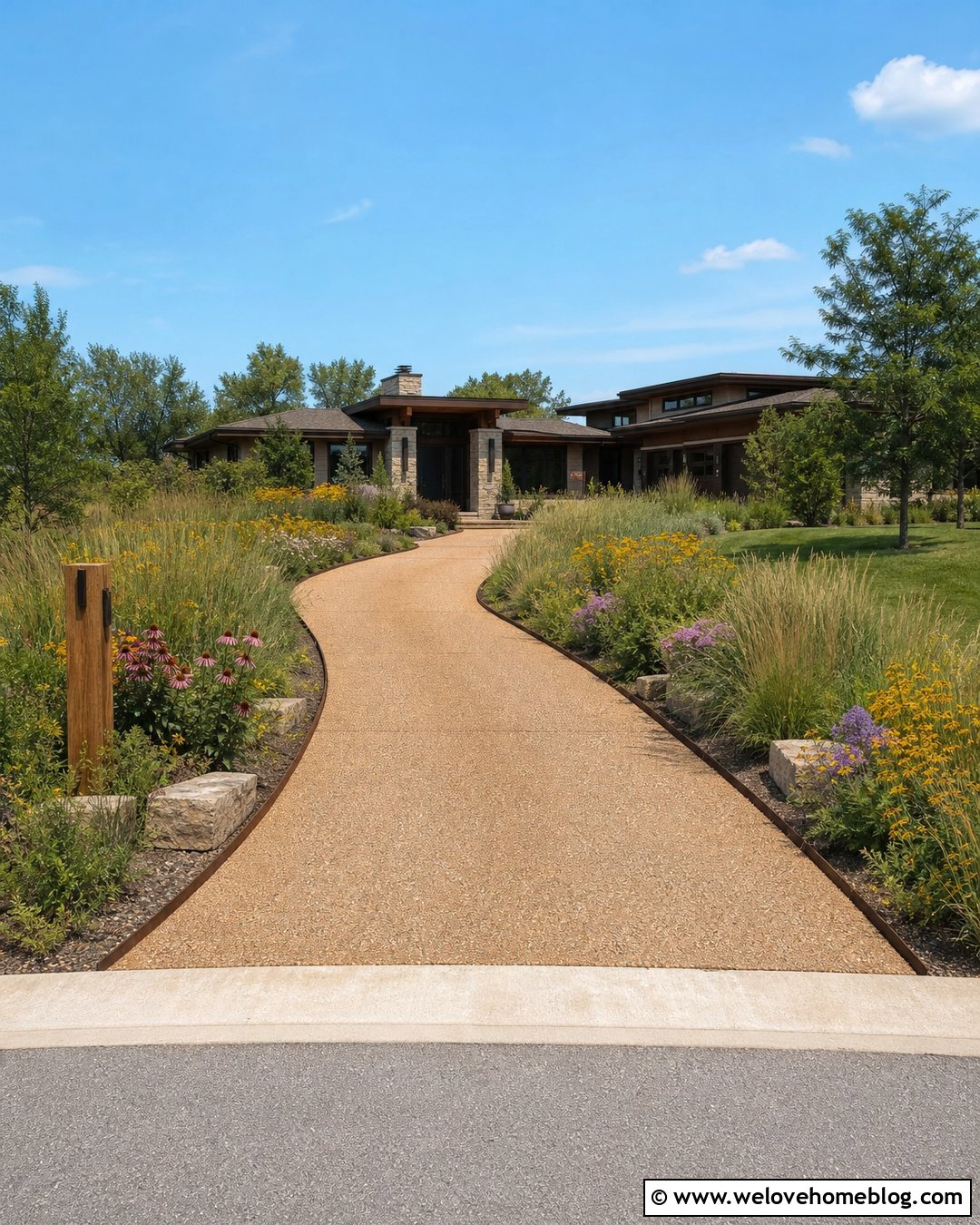 Driveway Entrance With Prairie Landscaping - 50 driveway entrance landscaping ideas