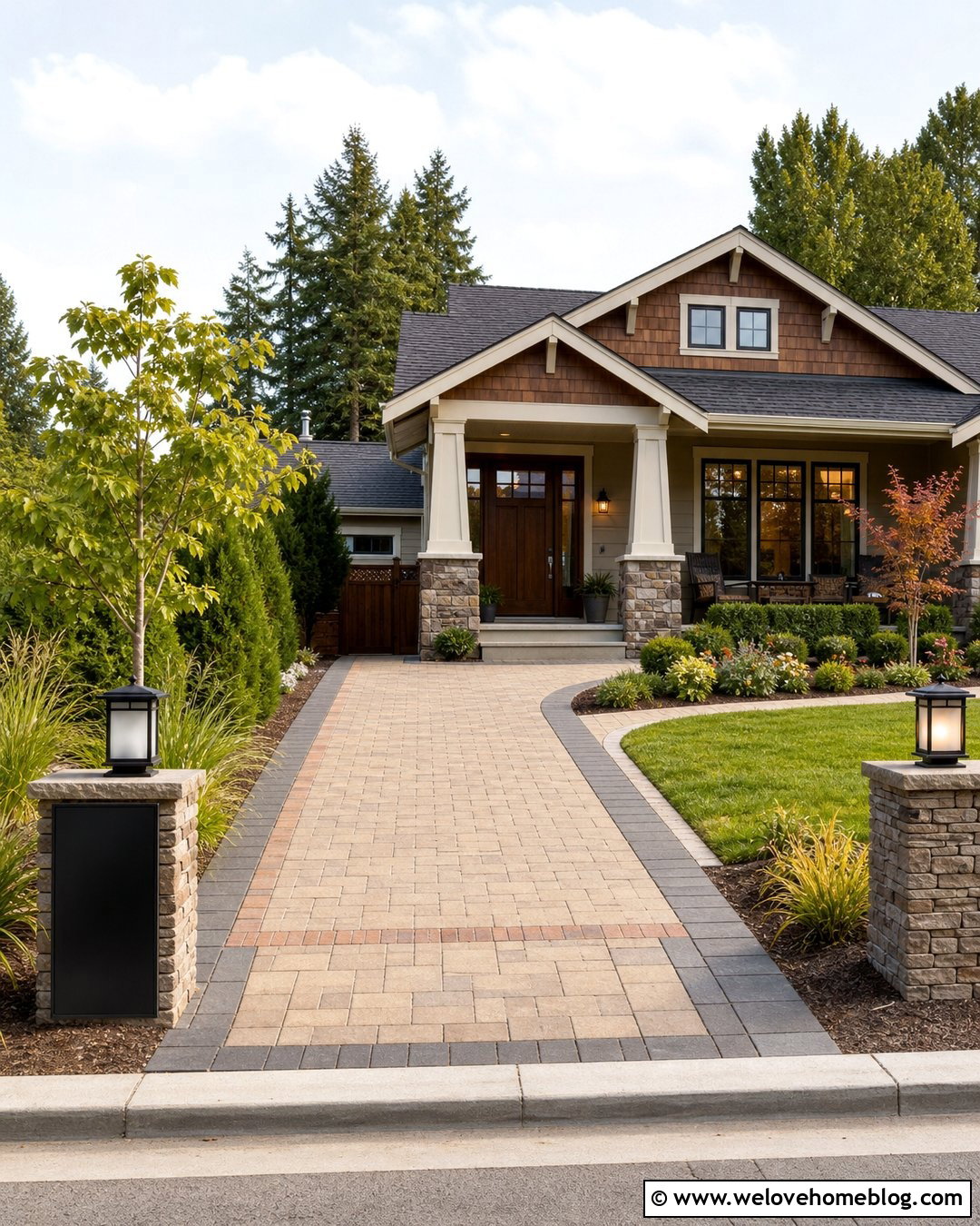 Driveway Entrance With Solar Address Marker Lights - 20 Driveway Markers Entrance Solar Lights Ideas