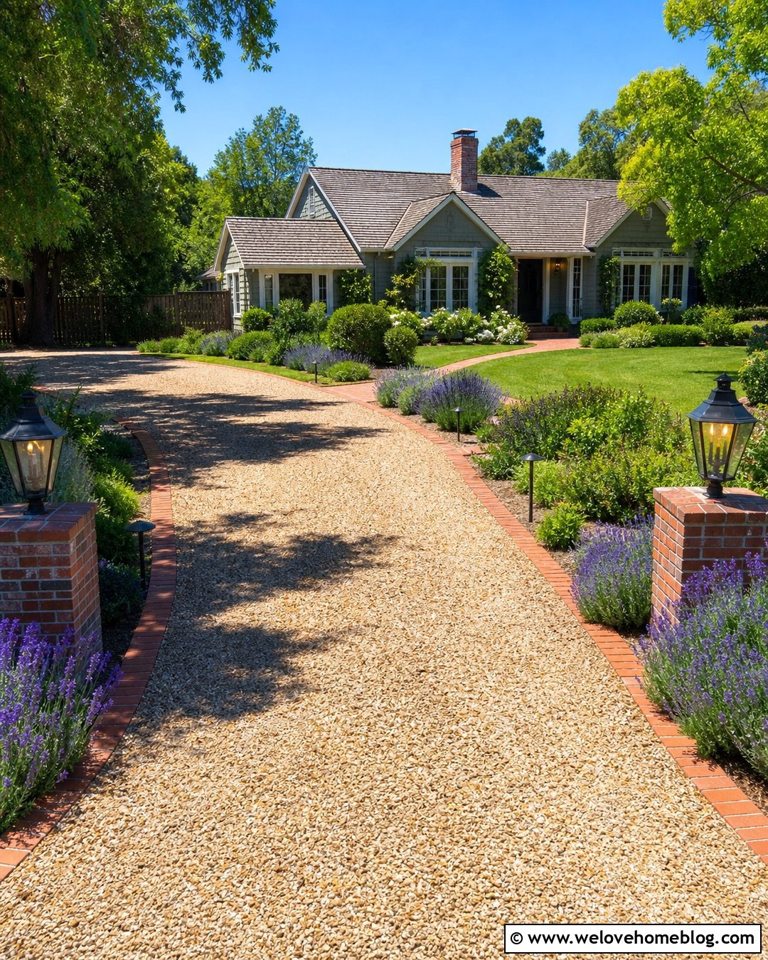 Driveway Entrance With Solar Lighting - 25 Home Driveway Entrance Ideas