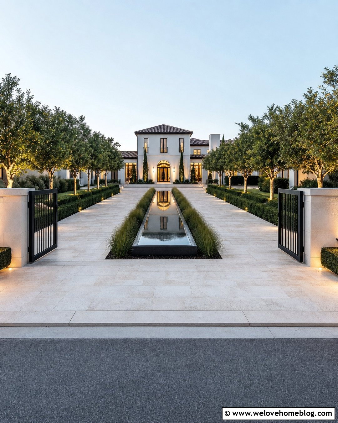 Driveway Entrance With Water Feature - 25 Luxury Driveway Entrance Ideas