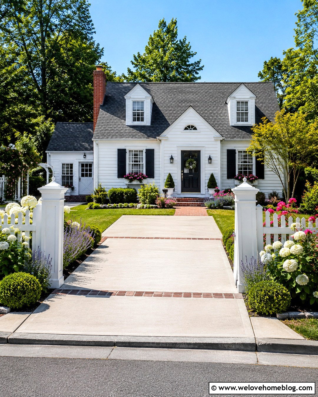 Driveway Entrance With White Picket Fence - 20 Driveway Entrance Decor Ideas