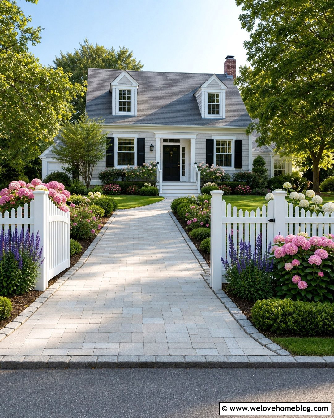 Driveway Entrance With White Picket Gate - 40 driveway entrance ideas
