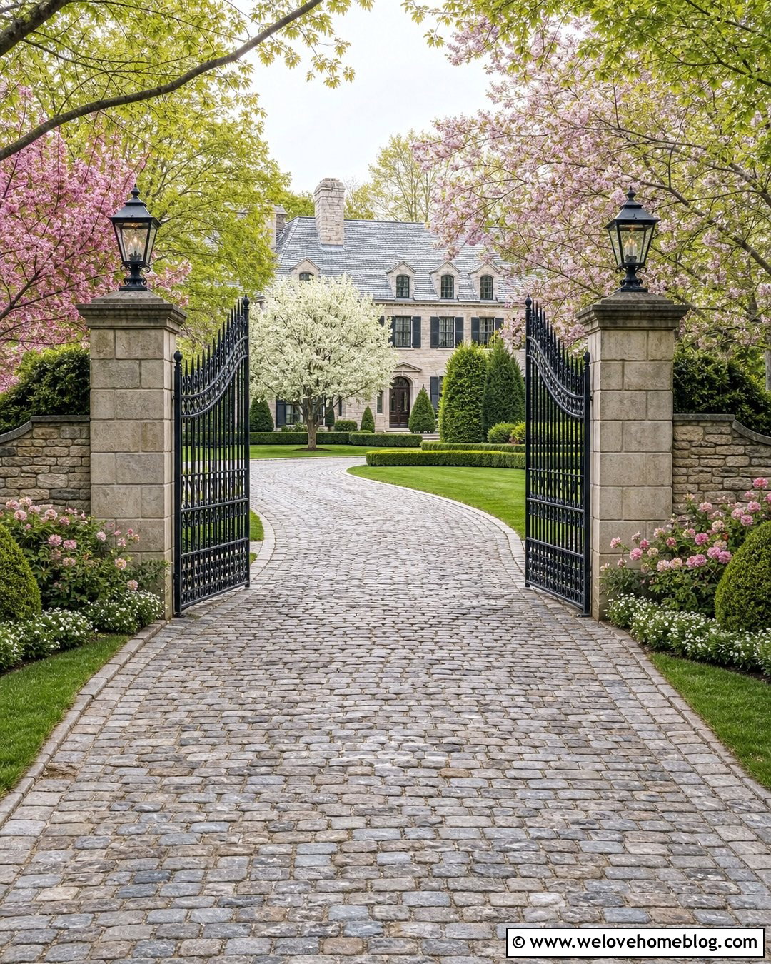 Driveway Entrance With Wrought Iron Gate - 40 driveway entrance ideas