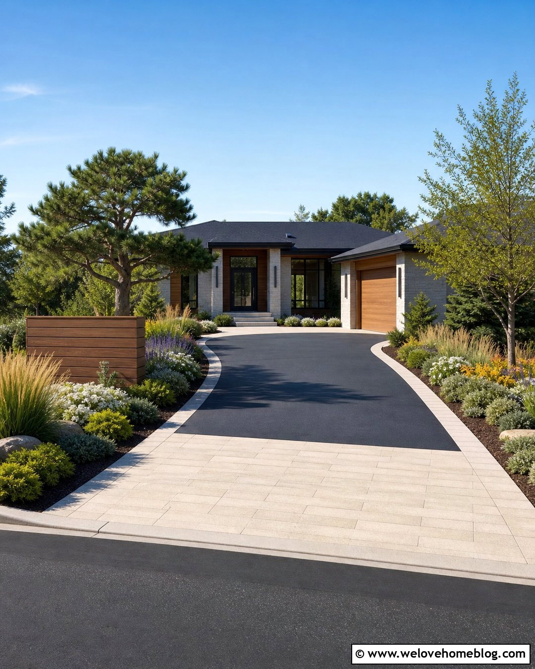 Driveway Entry With Address Sign