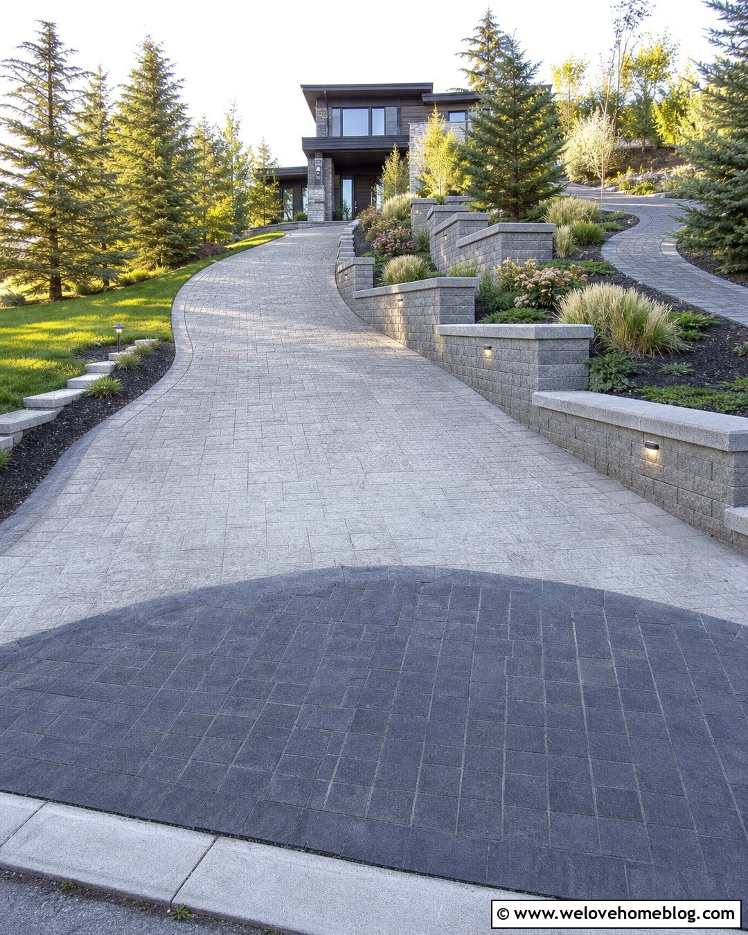 Driveway Entry With Retaining Walls - 30 driveway entry ideas