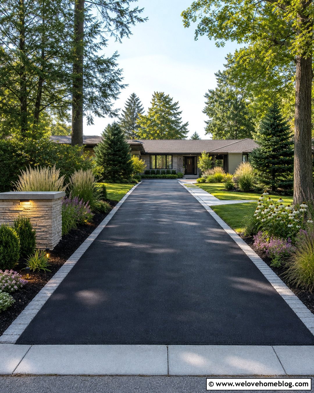 Driveway Entryway With Address Sign - 20 Driveway Entryway Ideas
