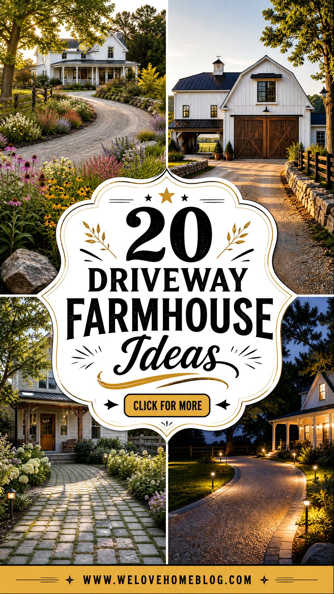 20 Driveway Farmhouse Ideas for Warm Country Curb Appeal - 20 Driveway Farmhouse Ideas for Warm Country Curb Appeal